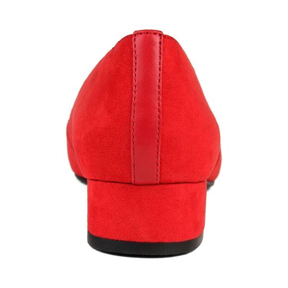 JOURNEE COLLECTION Womens Red Justine Toe Block Heel Slip On Heeled Loafers 6.5 - Picture 2 of 4